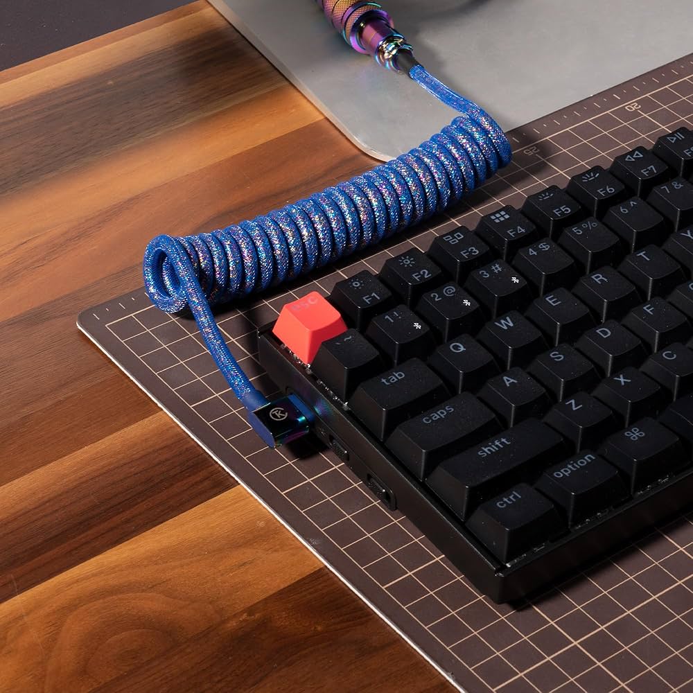 KeychronQ2 プレミアム コイル パイロット ケーブル セット Amazon.co.jp: Keychron プレミアムコイル USB-C アングル